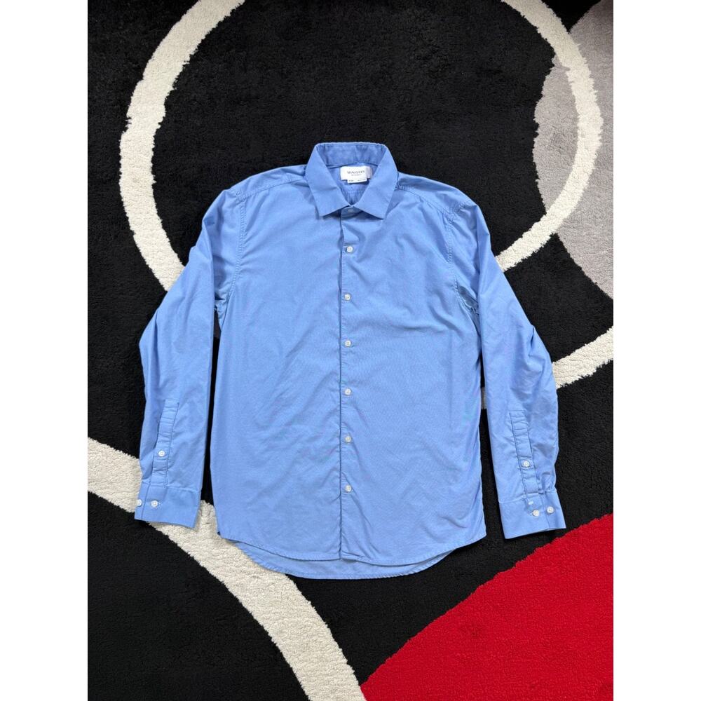 Ministry Of Supply Shirt Mens Medium Slim Blue Oxford Button Up Performance